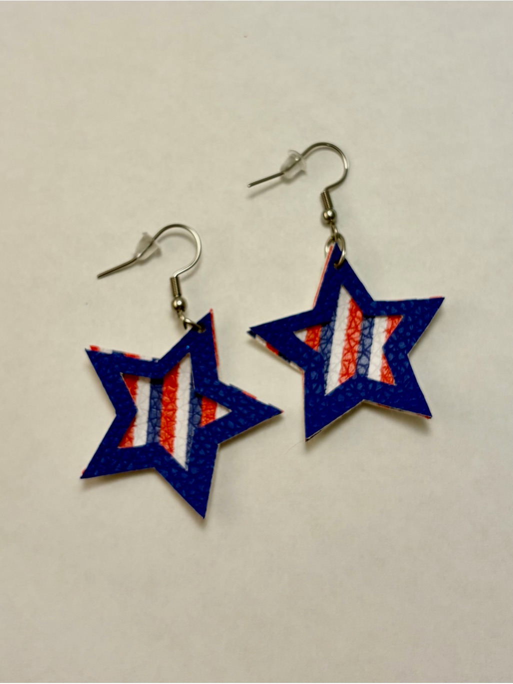Patriotic Blue Star Drop Earrings For Kids